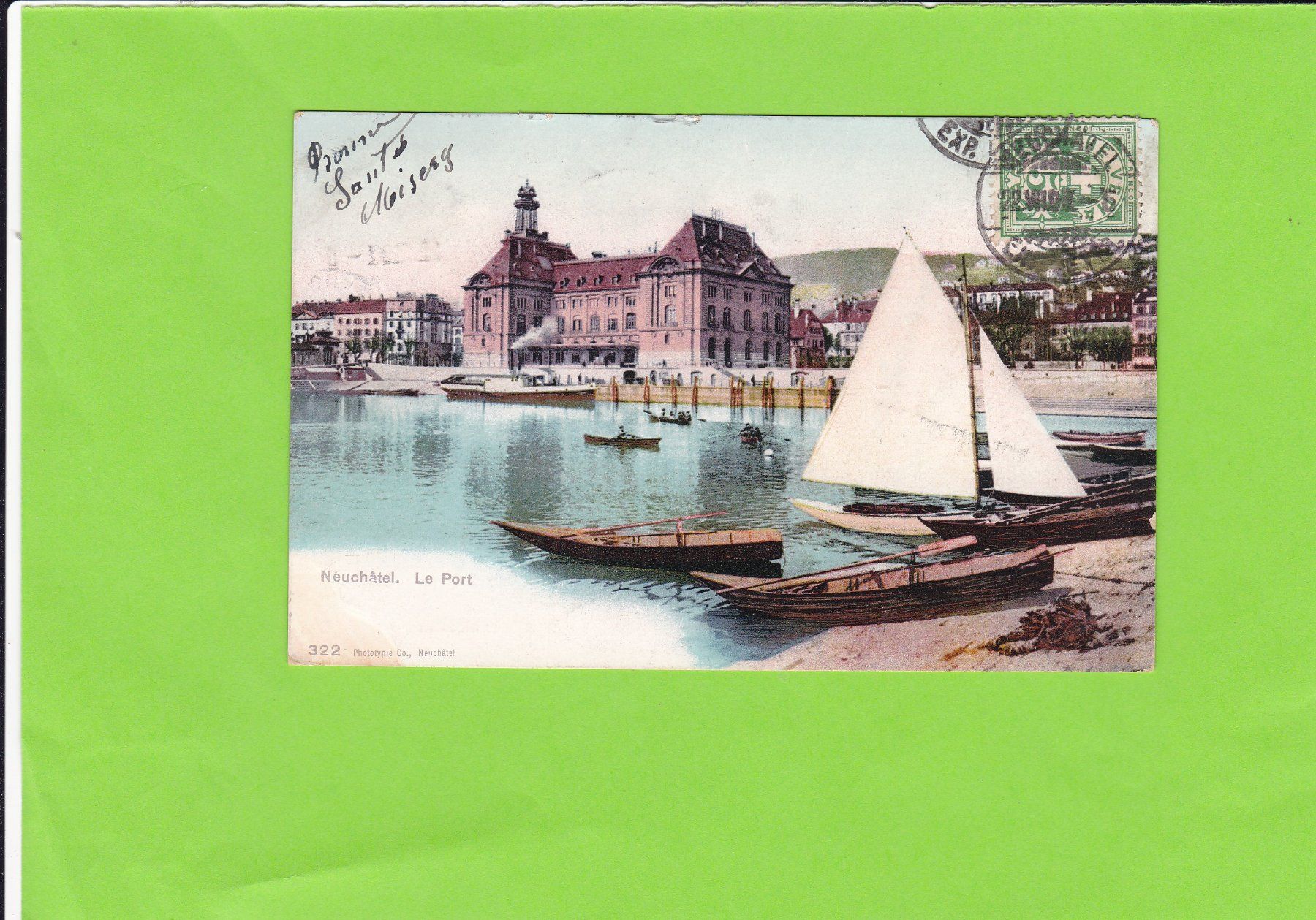 Cartoline postali: Neuchâtel. Le Port – Usato da St. Peterzell venduto da neckertal