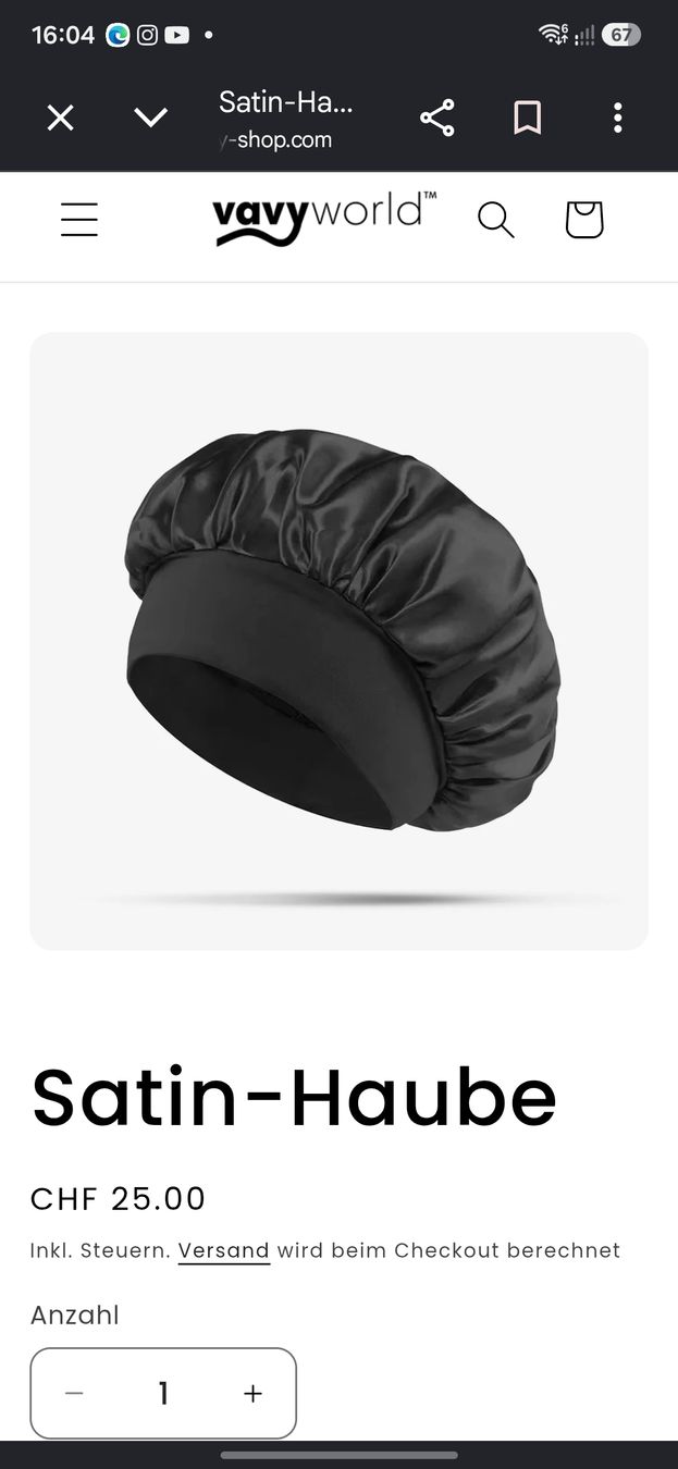 Altro per la cura dei capelli: Satin-Haube schwarz von Vavy – Nuovo e nell'imballaggio originale da Kriens venduto da Nats1