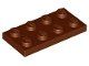 Lego Reddish Brown Plate 2 x 4 5 Stück