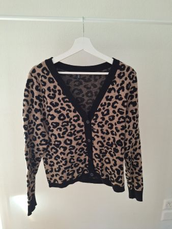 Only Strickjacke Leopardenmuster beige schwarz Grösse L