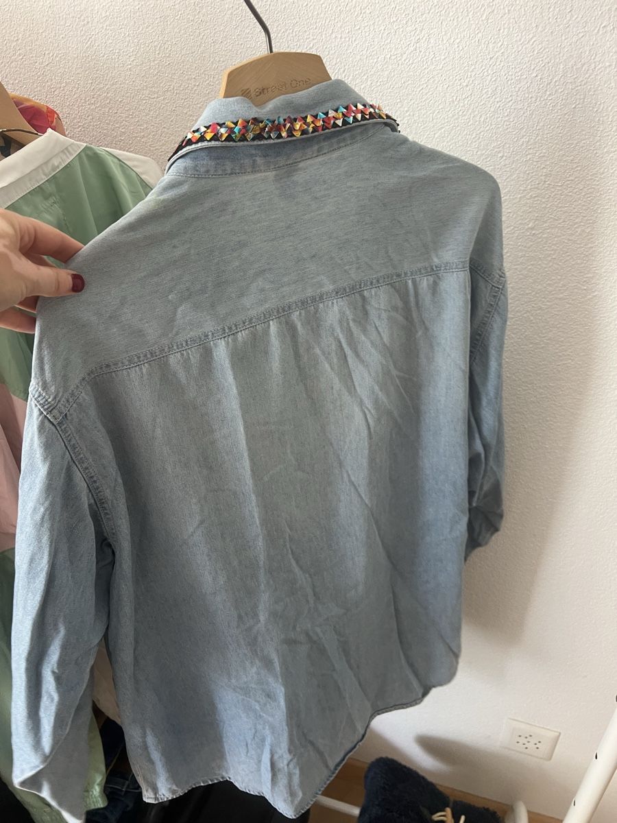 Jeans: Jeanshemd blau mit Fransen   – Gebraucht aus Baden von jul_gwh7 3