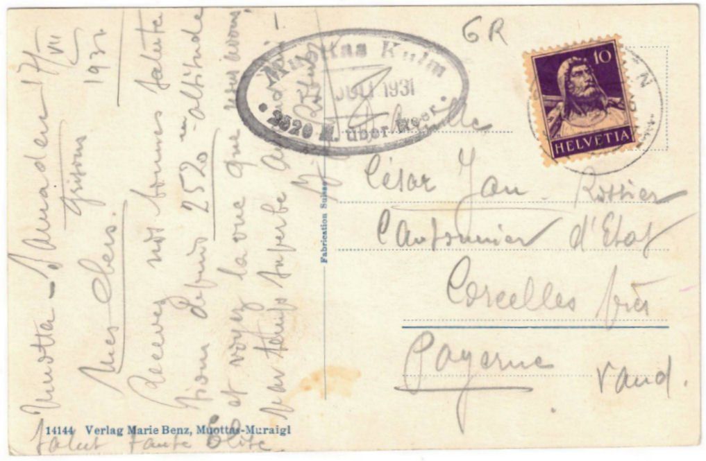 Cartoline postali: St. Moritz - Standseilbahn Muottas Muragl Bergstation – Usato da Binningen venduto da Mountainrider 1