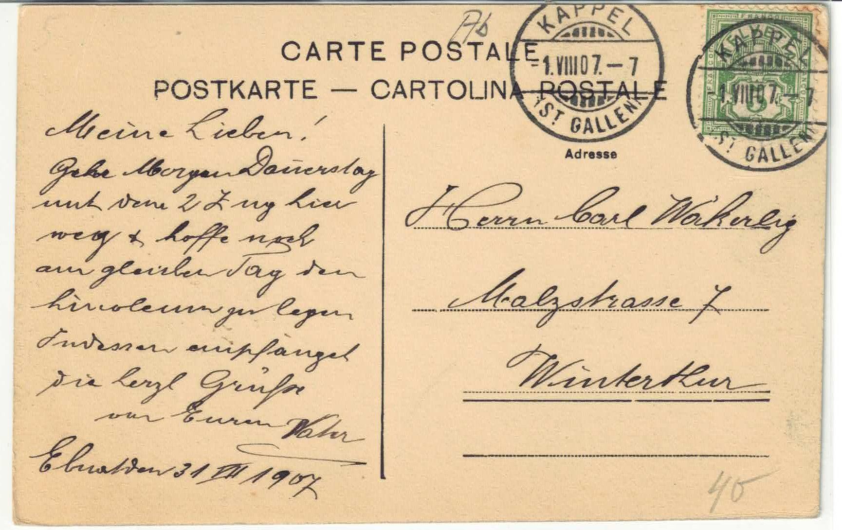 Cartoline postali: Gruss aus Ebnat! – Usato da Ettingen venduto da Kartenplanet 1