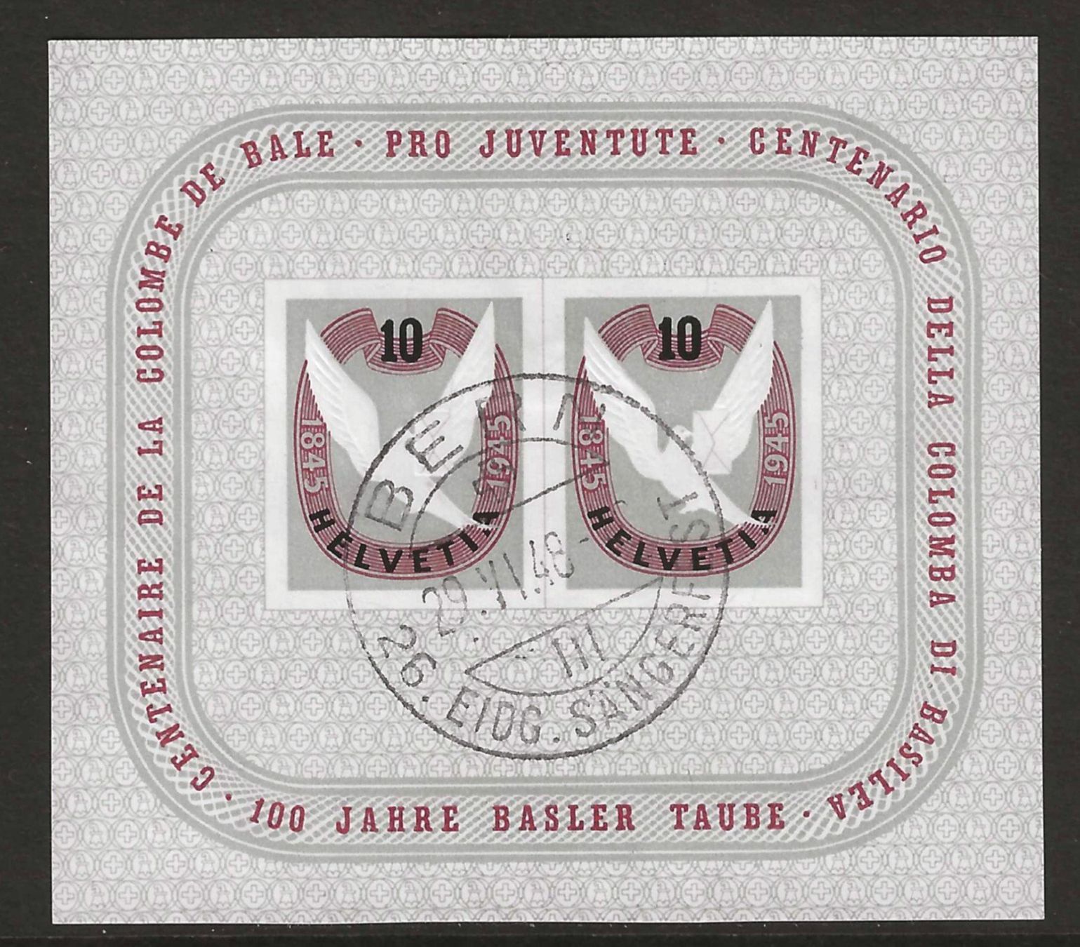 Tous les timbres: 1945 : Block W23 - Stempel vom Eidg. Sängerfest Bern – D'occasion à Gümligen par Geniusbuy