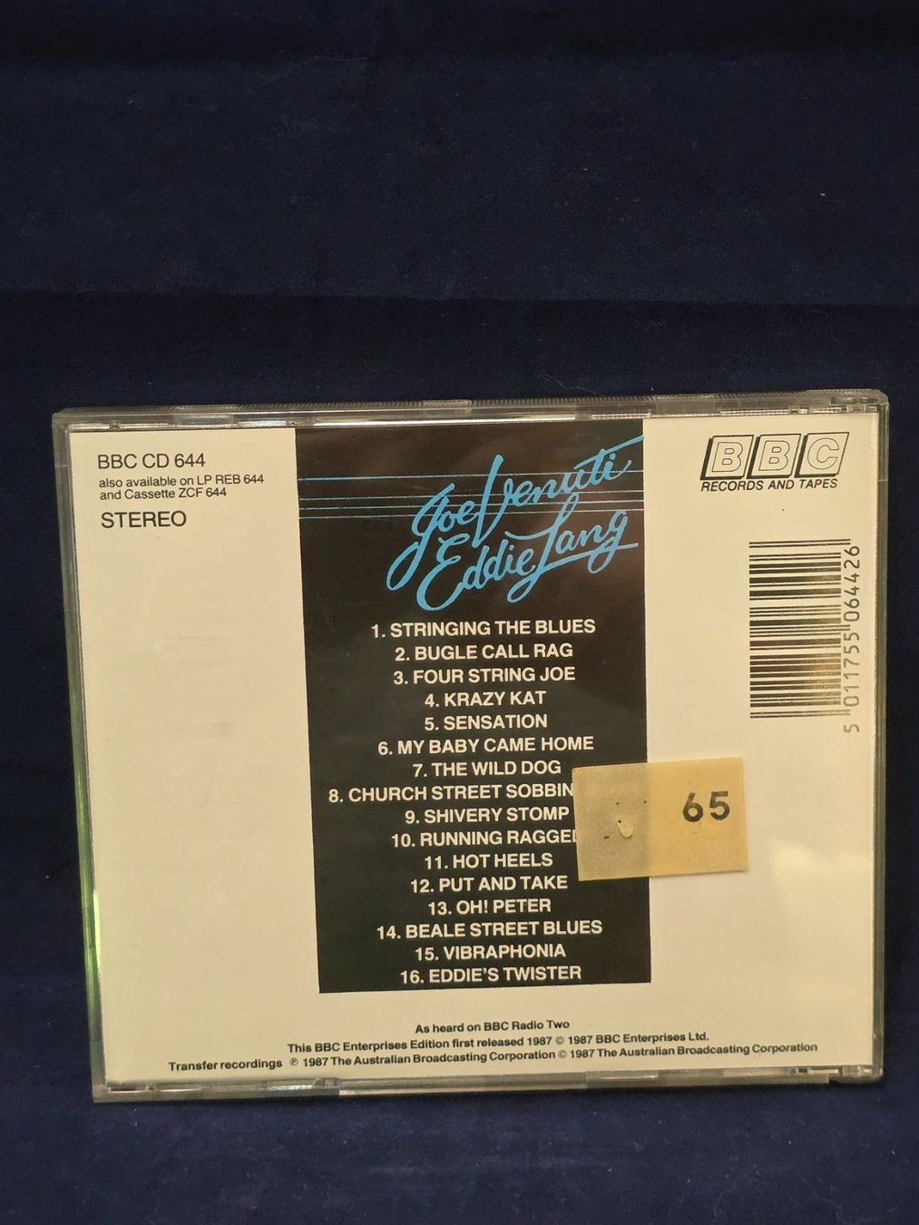 CD: CD Jazz Joe Venuti, Eddie Lang – Usato da Wald AR venduto da Bwaldy 1