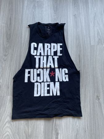 Schwarzes Tanktop - Carpe That F*cking Diem - Gr. XL!