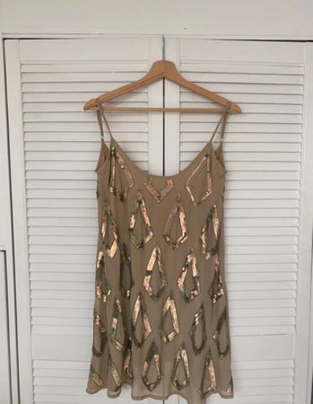 Paillettenkleid Farbe Beige
