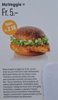 McDonald's 1× MC Veggie für nur 5 Fr. Rabattbon