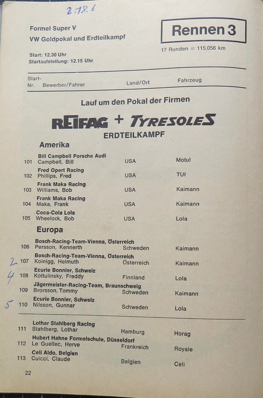 Documenti: Orig. Rennprogramm Interserie Hockenheim 1973 – Usato da Ettingen venduto da campione_1 1