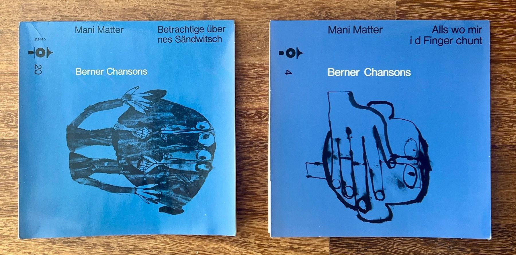 Dischi in vinile: 2 Mani Matter Schallplatten (Singles) – Usato da Biel/Bienne venduto da hyd_lg29