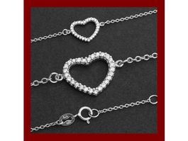 17.5-19.5cm Herz Armband 1.2mm Silber 925 mit Zirkonias