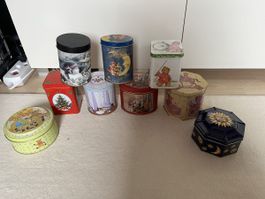 9 Sammeldosen Weihnachten Teddybären Maggi usw. Antik