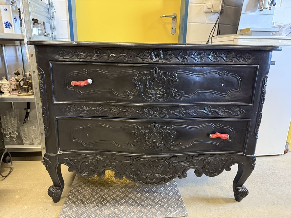 Antike Kommode Schwarz Barock Stil Shabby Chic Vintage Look (Gebraucht ...