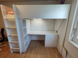 IKEA Smastad Hochbett inkl. Schreibtisch & Matratze 90x200cm
