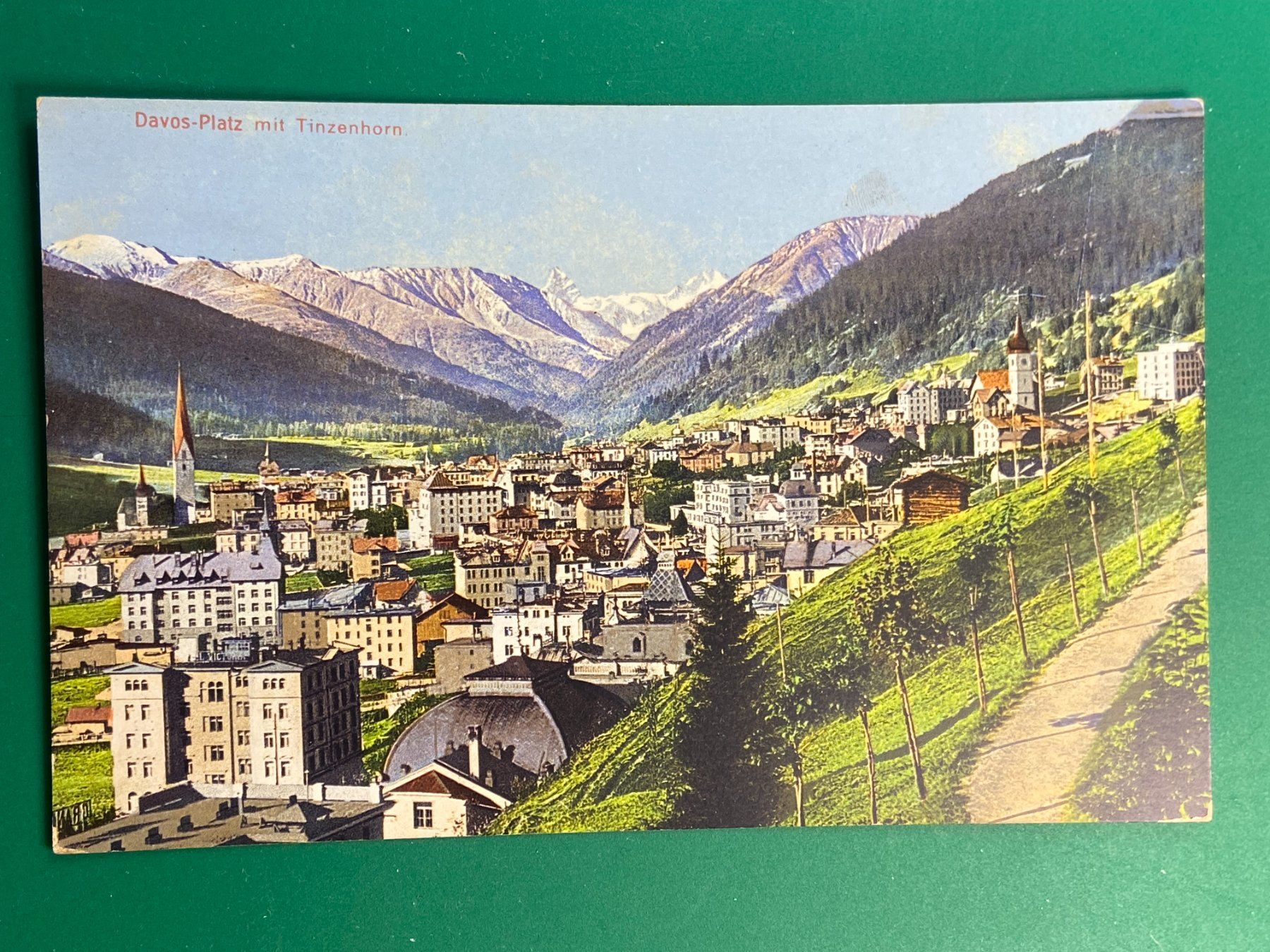 Cartoline postali: Davos-Platz mit Tinzenhorn – Usato da Steg VS venduto da danwer74