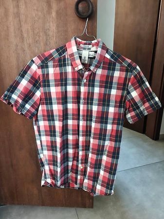 Camicia a quadri rossa e blu, taglia M