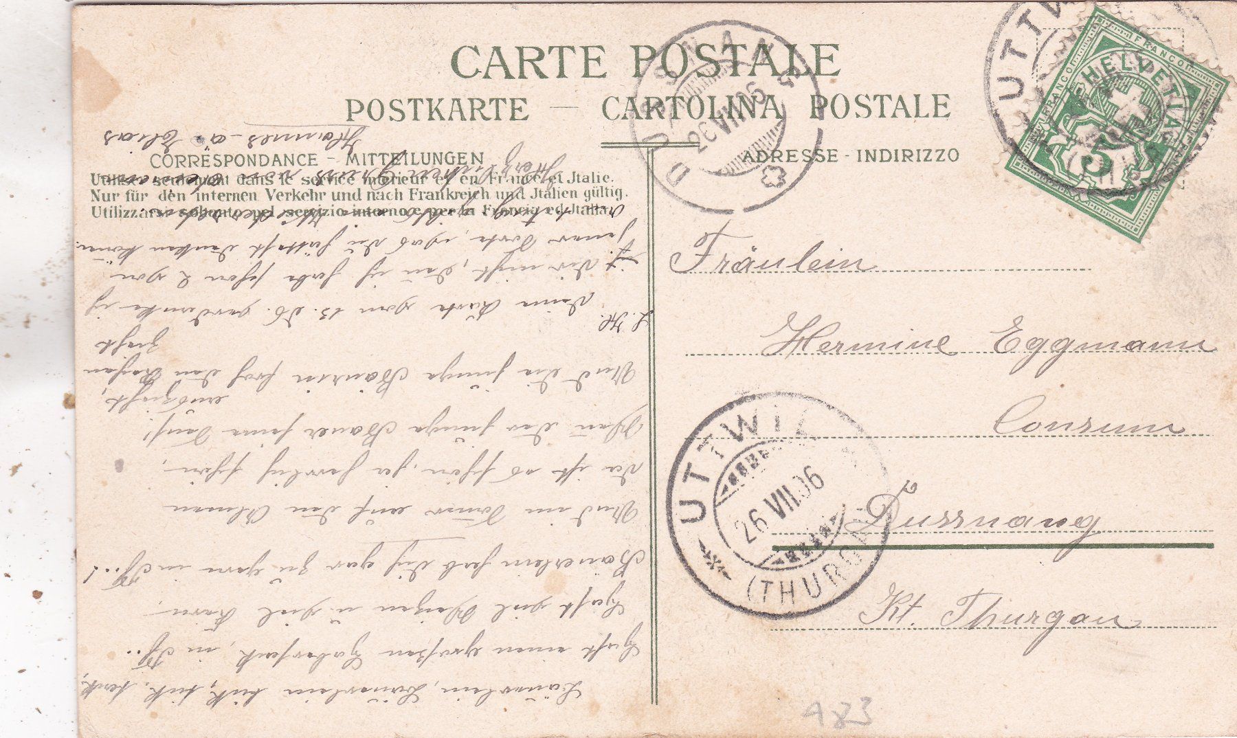 Cartoline postali: Brienzer Buurli 1906 – Usato da Herisau venduto da Lisegrat2008 1