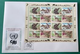 FDC UNO Tiere 4.4.2002 Wien Block