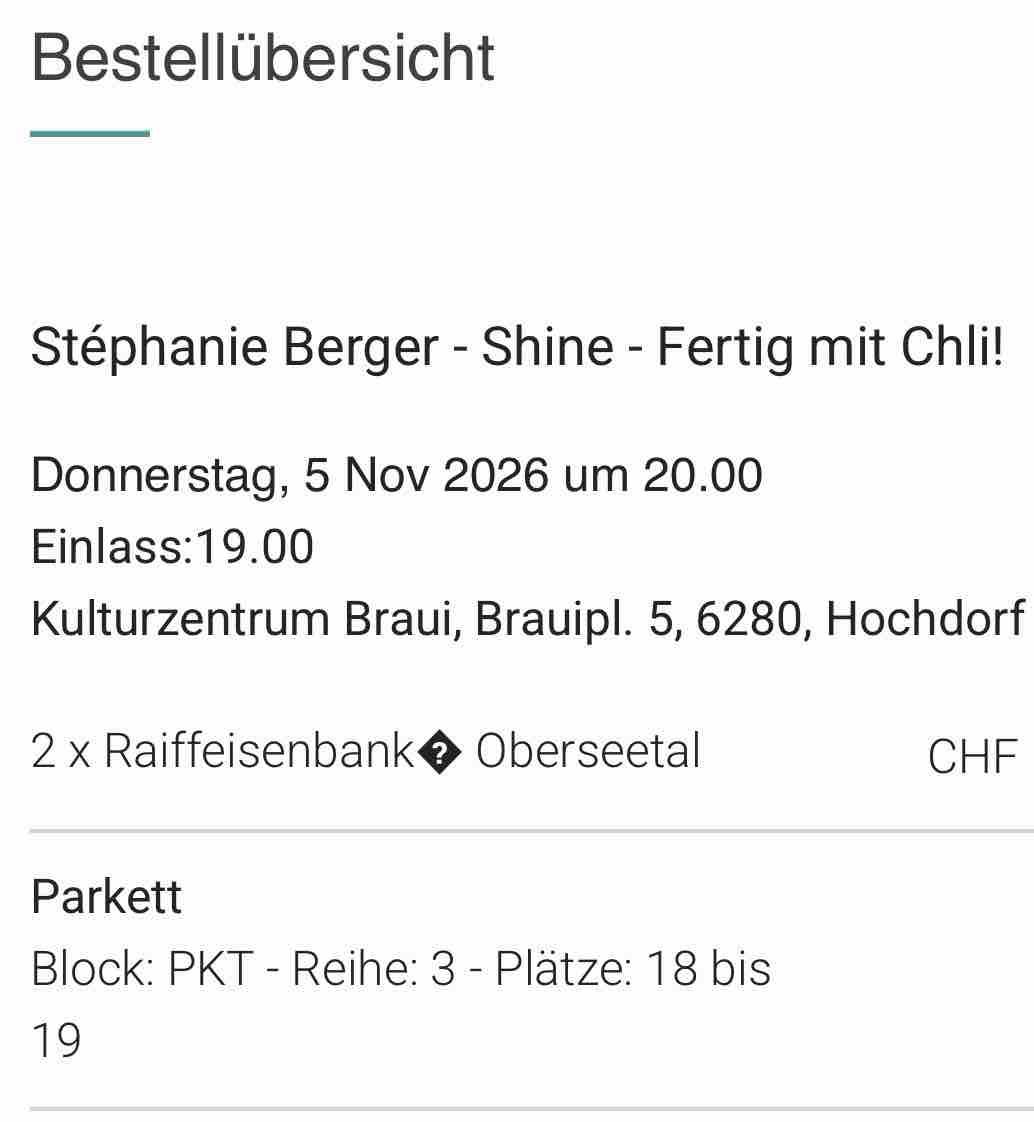 2x Comedy-Show Stéphanie Berger Shine Tickets 5. Nov 2026 (Neu und ...