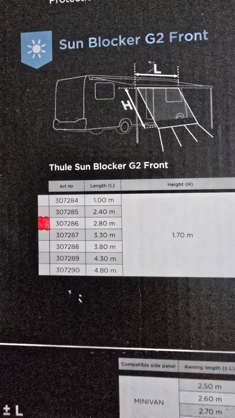 Thule Tende da sole: Sonnenschutz Thule Sun Blocker G2 Vorderwand – Nuovo (secondo la descrizione) da Rafz venduto da Domimir 3