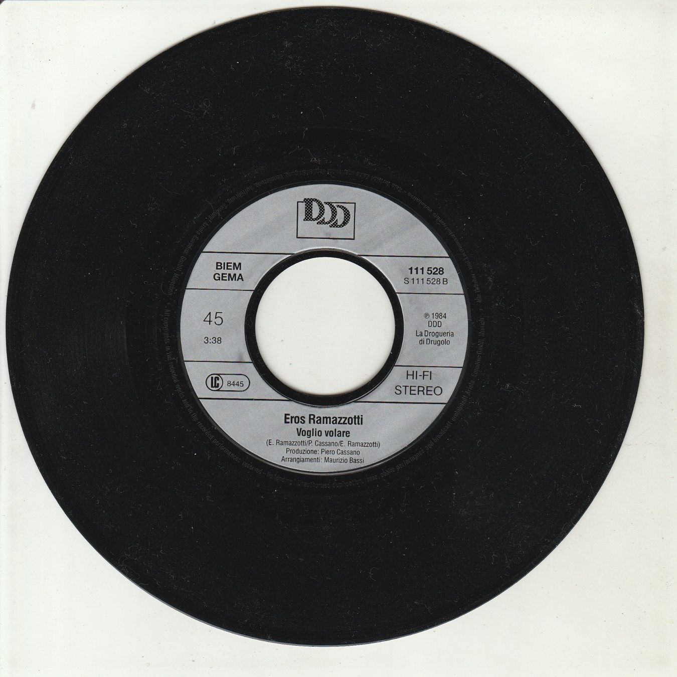 Dischi in vinile: Eros Ramazzotti feat. Patsy Kensit - La luce 7" Vinyl 1987 – Usato da Tübach venduto da JamesStone 3