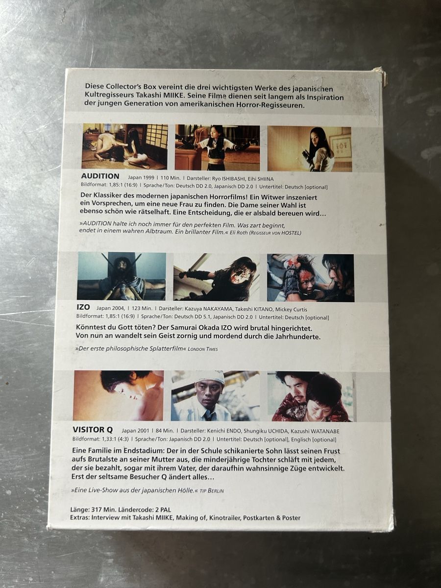 Tutti i DVDs: Takashi Miike - Visitor Q, Audition, Izo - DVD – Usato da Winterthur venduto da lenolson 2