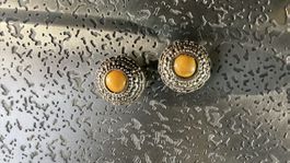 Vintage Ohrclips, Modeschmuck, goldfarben, Top Zustand!
