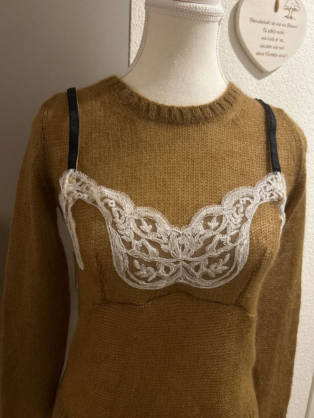 Pullover & Sweatshirts: Pullover braun mit Einsätzen von Gilmar mit 58%Mohair – Neu (gemäss Beschreibung) aus Brunnen von Nala2929 2