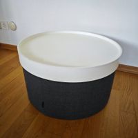 SOFTLINE Hocker Tisch Wohnzimmer mit Tablett – Grau Weiss