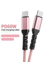 USB-C auf USB-C Schnellladekabel 60 W – 2 m | Nylon | Rosa