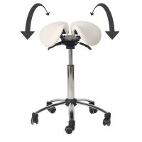 Sattelhocker WEISS 2-fach verstellbar Geteilte Sitzfläche