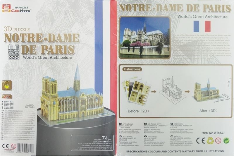 Puzzle: 3D-Puzzle Notre-Dame von Paris – Nuovo e nell'imballaggio originale da Wettingen venduto da Swala 1