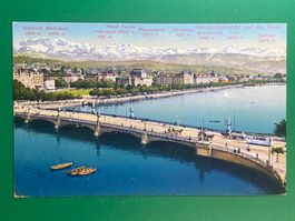 Zürich, Quaibrücke und die Alpen, vor 1922