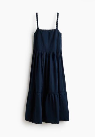 Damen Sommerkleid dunkelblau mit Spitze neu