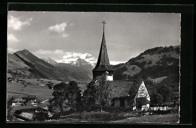 Cartoline postali: AK St. Stephan, Kirche mit Wildstrubel – Usato da Berlin venduto da bartko-reher