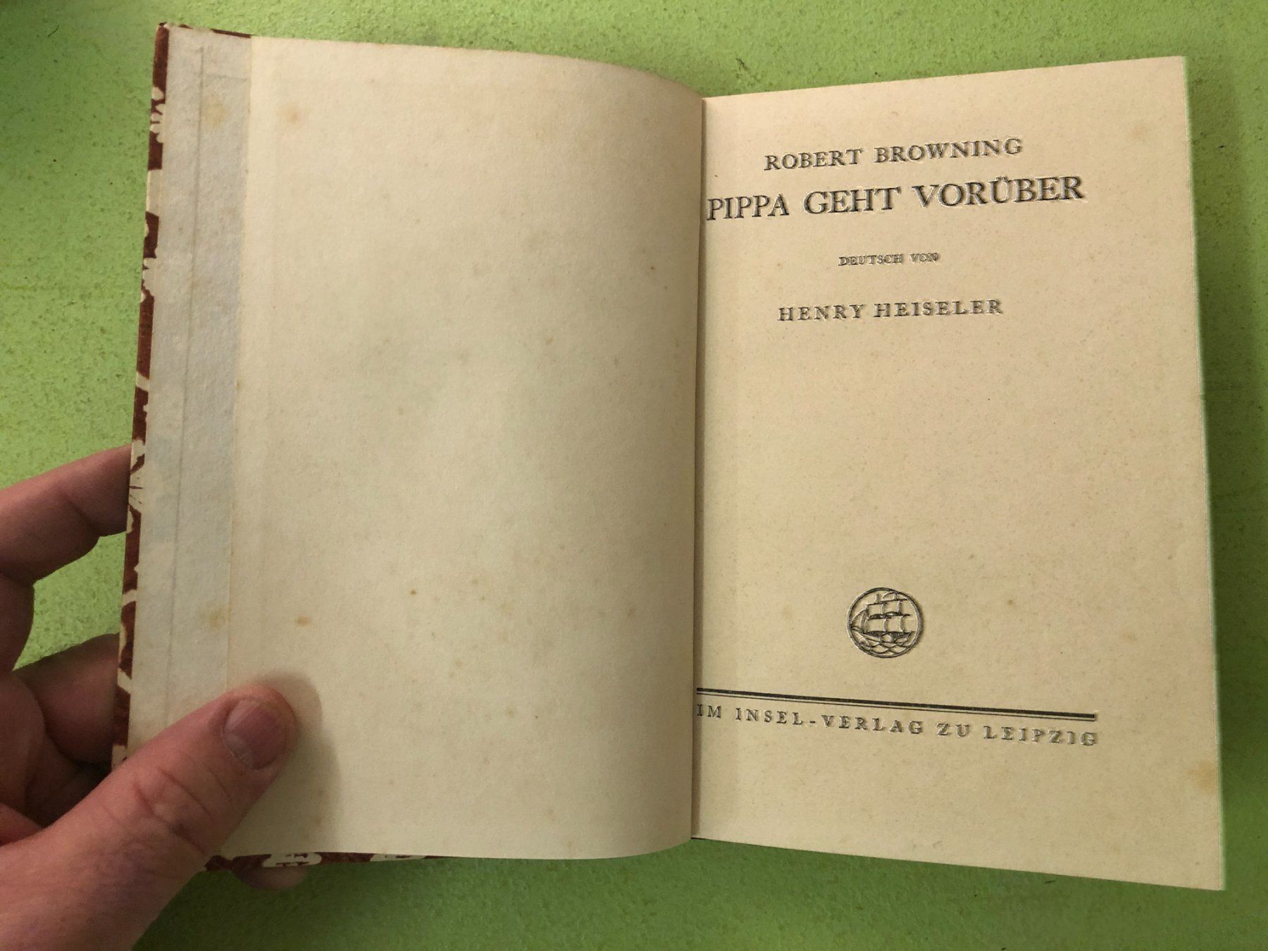 Bücher: Robert Browning: Pippa geht vorüber – Gebraucht aus Zürich von allp 1