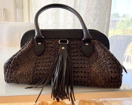 Sac Max Mara cuir tressé chocolat – modèle rare!