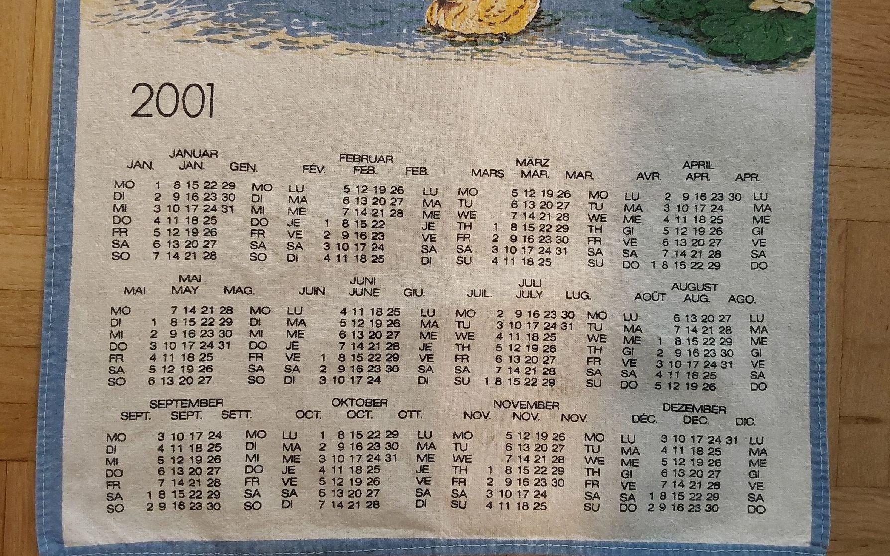 Küchentücher: Küchentuch Motiv Kalender 2001 – Gebraucht aus Köniz von scopello12 1