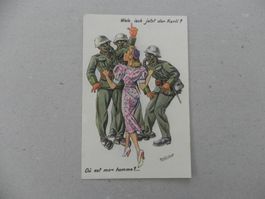 CH Humor Motiv Karte Miltär Rueblikarte Bären Katzen ca.1940