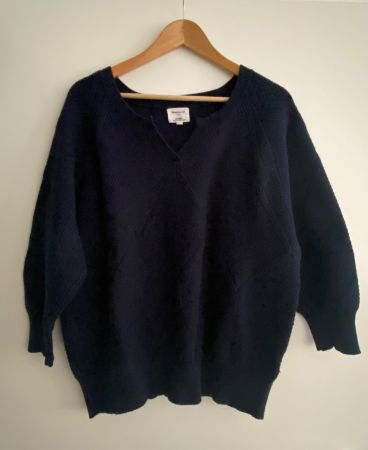 MAISON 123 Pull marine encolure tunisienne maille viscose XL