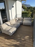 Modulares Loungesofa Stoff hellgrau guter Zustand