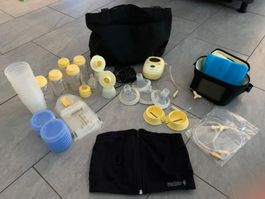 Medela Milchpumpe freestyle + Zubehör - Tasche und Pump-BH/M