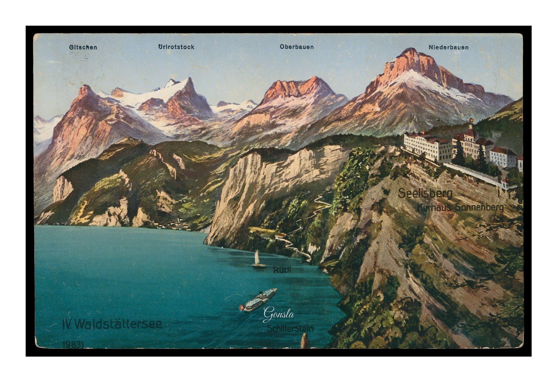 Cartoline postali: V WALDSTÄTTERSEE - 1911 "Reliefs" – Usato da Onex venduto da gonsla01
