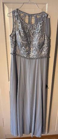 Elegantes blau-graues Festkleid / Vera Mont EAC / Grösse 42