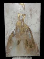 Elegantes Gemälde: Goldene Frau, Wanddeko für den Herbst