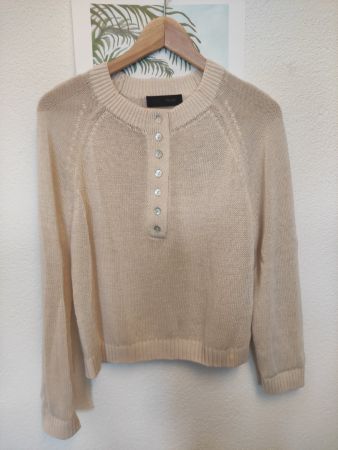 Pullover Zara beige mit Knöpfen Grösse S neuwertig