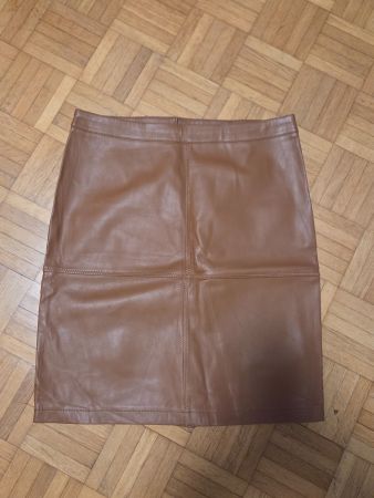 Vila Leder Minirock, Cognac Braun, Gr.42 - Herbst Must-have!