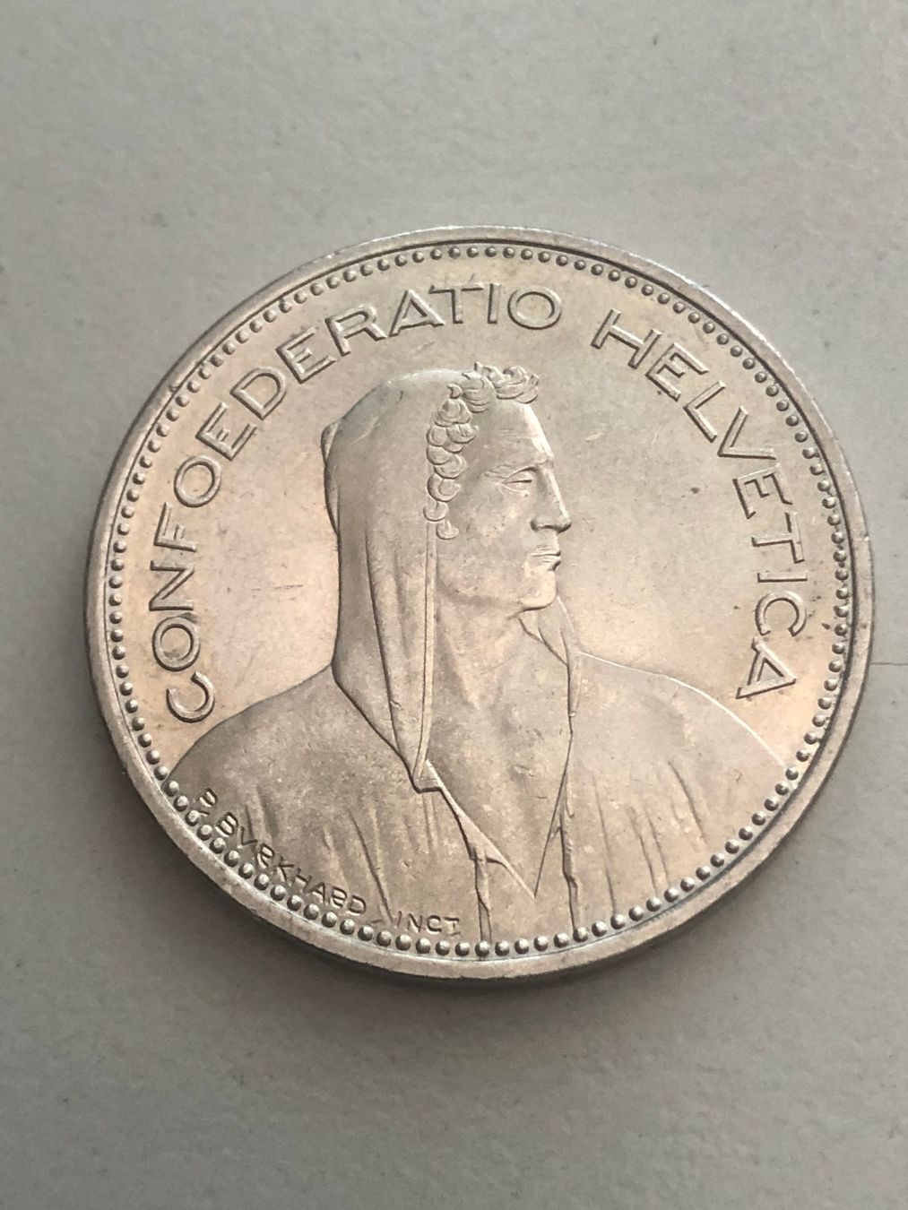 Tutti le monete: 5 Fr. 1988 mit vertiefter Randschrift – Usato da Schötz venduto da Odpa 1