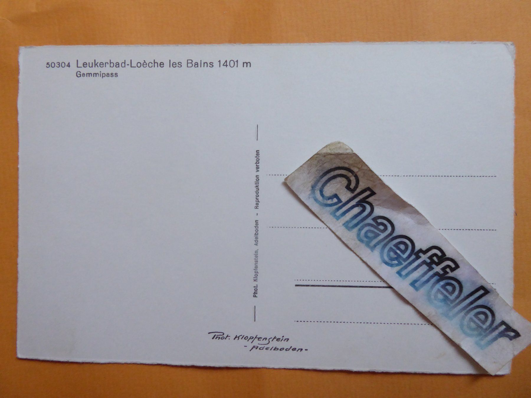 Cartoline postali: Leukerbad-Loéche les Bains – Usato da Zürich venduto da Chaeffeler 1