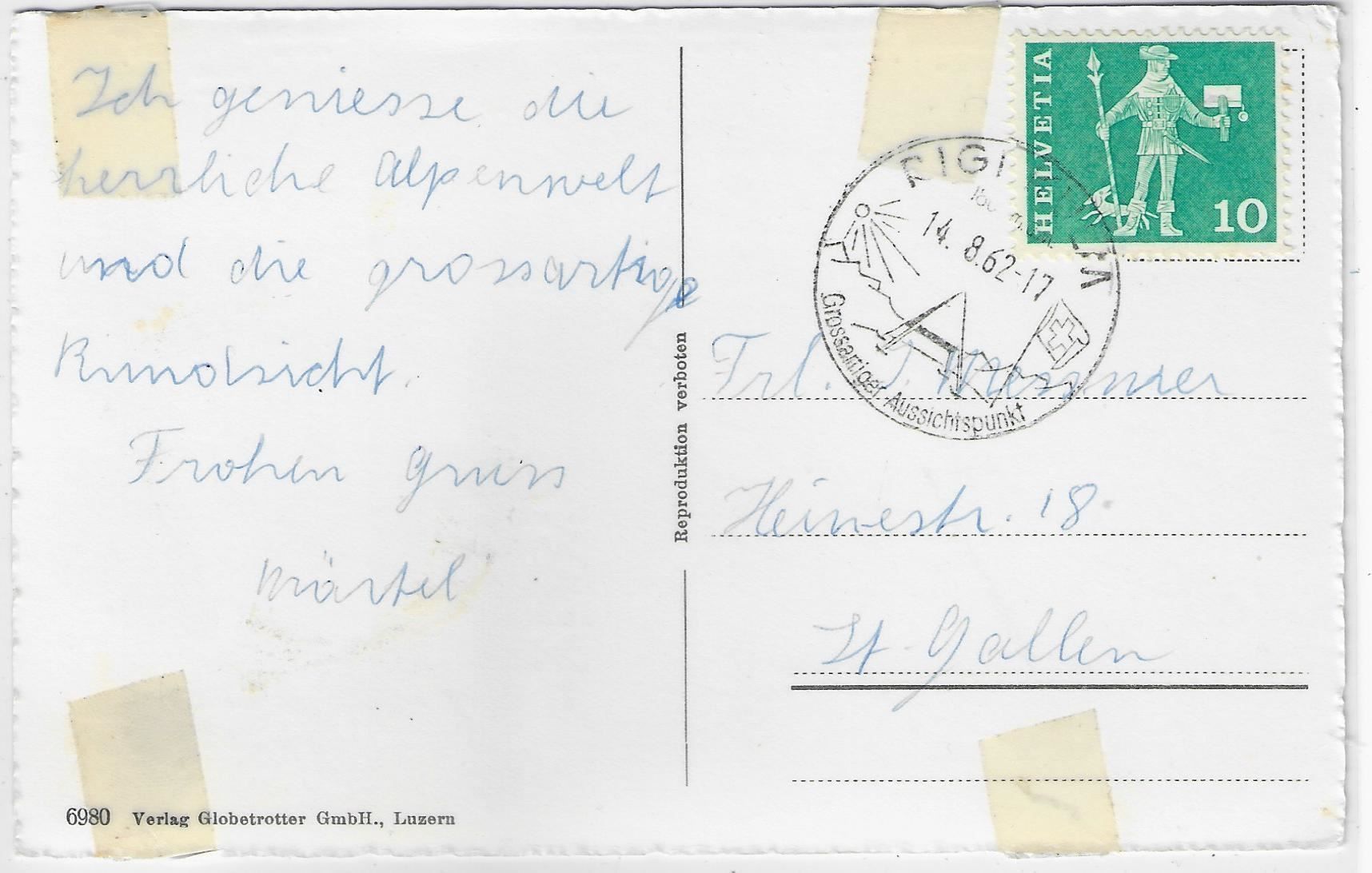 Cartoline postali: Rigi-Kulm - Die Berneralpen – Antico da Ettingen venduto da Kartenplanet 1